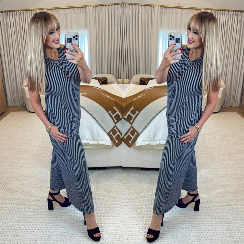 Kasey Black Striped Jumpsuit