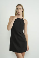 Tina Black Halter Mini Dress