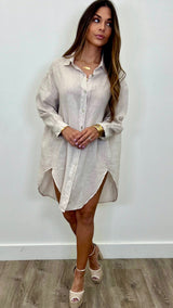 Martina Linen Button Up Dress