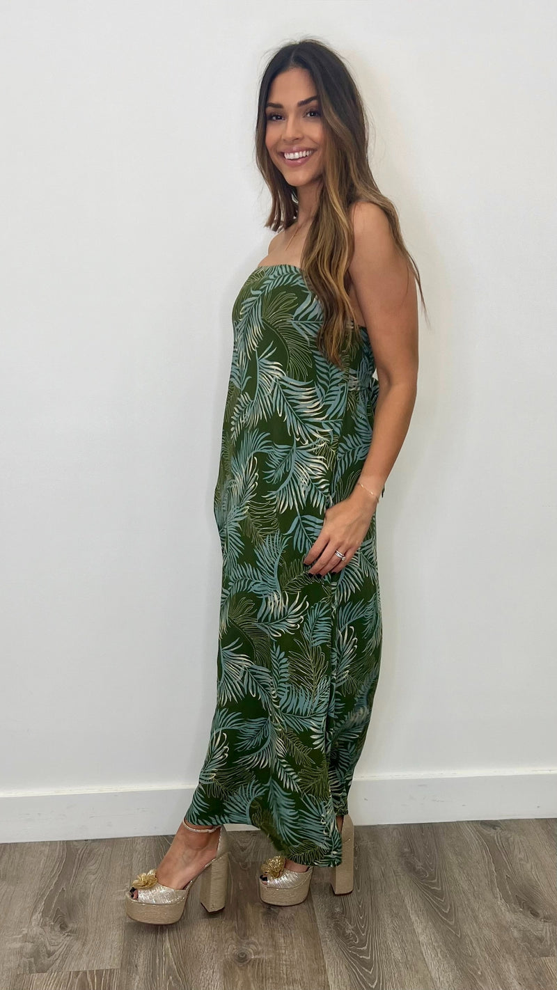 Calliste Green Maxi Dress