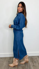 Ilarion Denim Blue Midi Dress