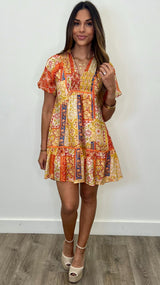 Alondra Honey Patchwork Dress