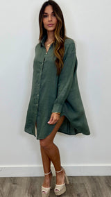 Martina Linen Button Up Dress