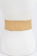 Oversize Bamboo Buckle Elastic Belt