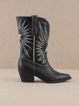 The Bristol Black Star Burst Western Boot