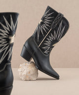 The Bristol Black Star Burst Western Boot