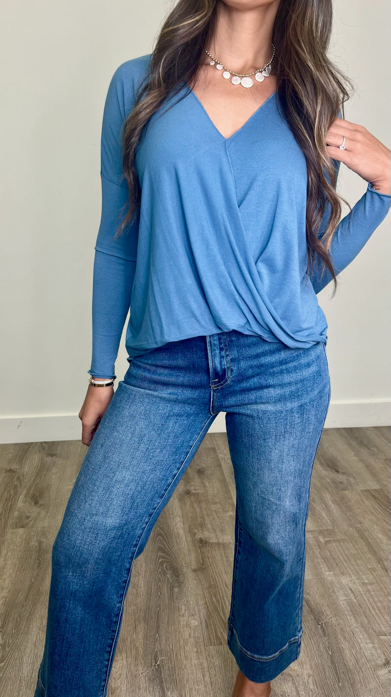 Indra Gray Blue Blouse