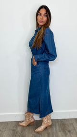 Ilarion Denim Blue Midi Dress