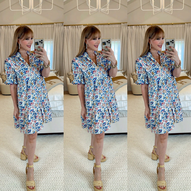 Reilly Off White Floral Print Dress