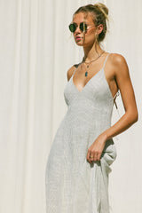 Reed Natural Striped Linen Maxi Dress