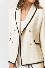 Lauren Boucle Blazer Cream Black