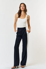 Crispin Black Off White Wide Leg Pants