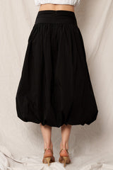 Erra Black Balloon Midi Skirt