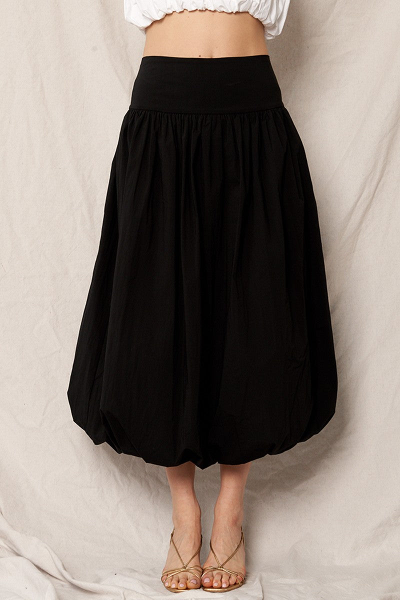 Erra Black Balloon Midi Skirt