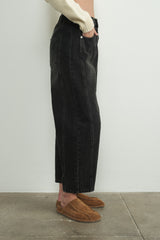 Angie Black Denim Barrel Jeans