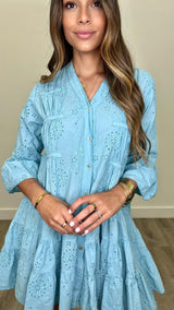 Elena Eyelet Dress - PRINZZESA BOUTIQUE