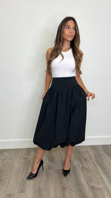 Erra Black Balloon Midi Skirt