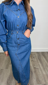 Ilarion Denim Blue Midi Dress