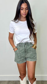 Pine Army High Waisted Shorts