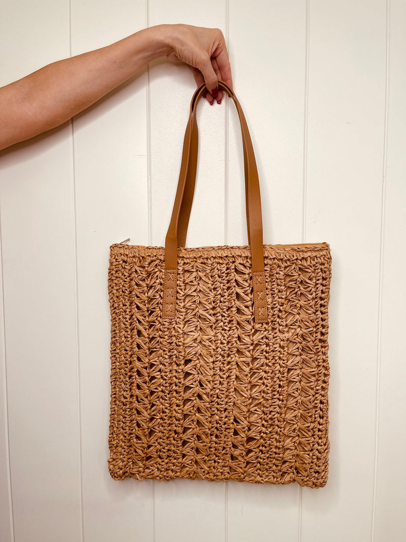 Camari Woven Khaki Tote