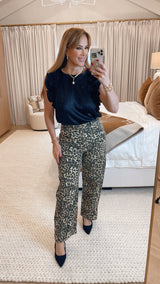 Cheyanne Animal Print Denim Pants