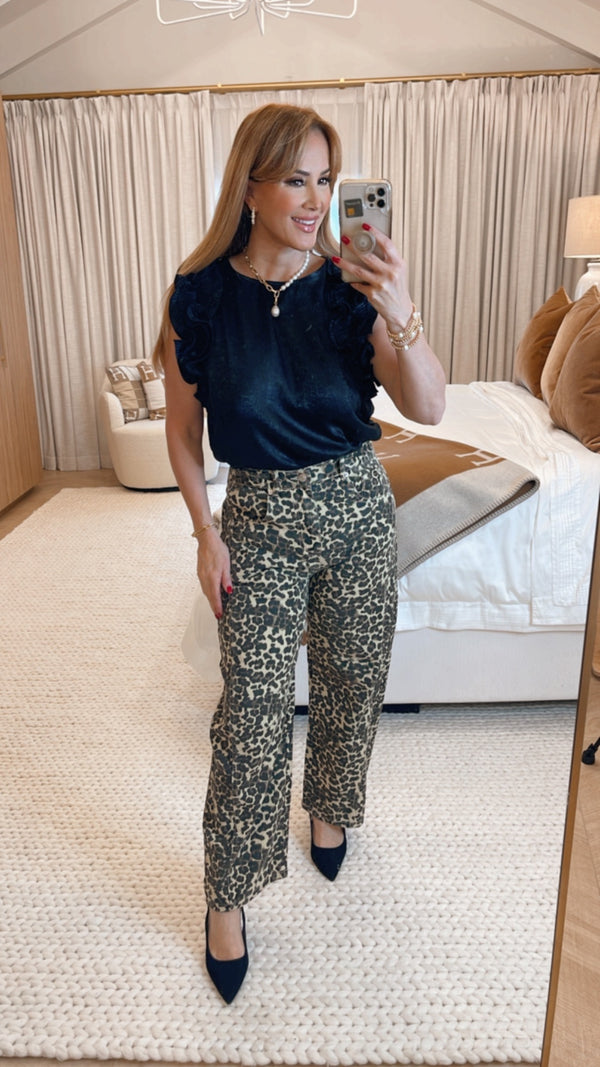 Cheyanne Animal Print Denim Pants