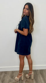 Lizzie Dark Denim Babydoll Dress