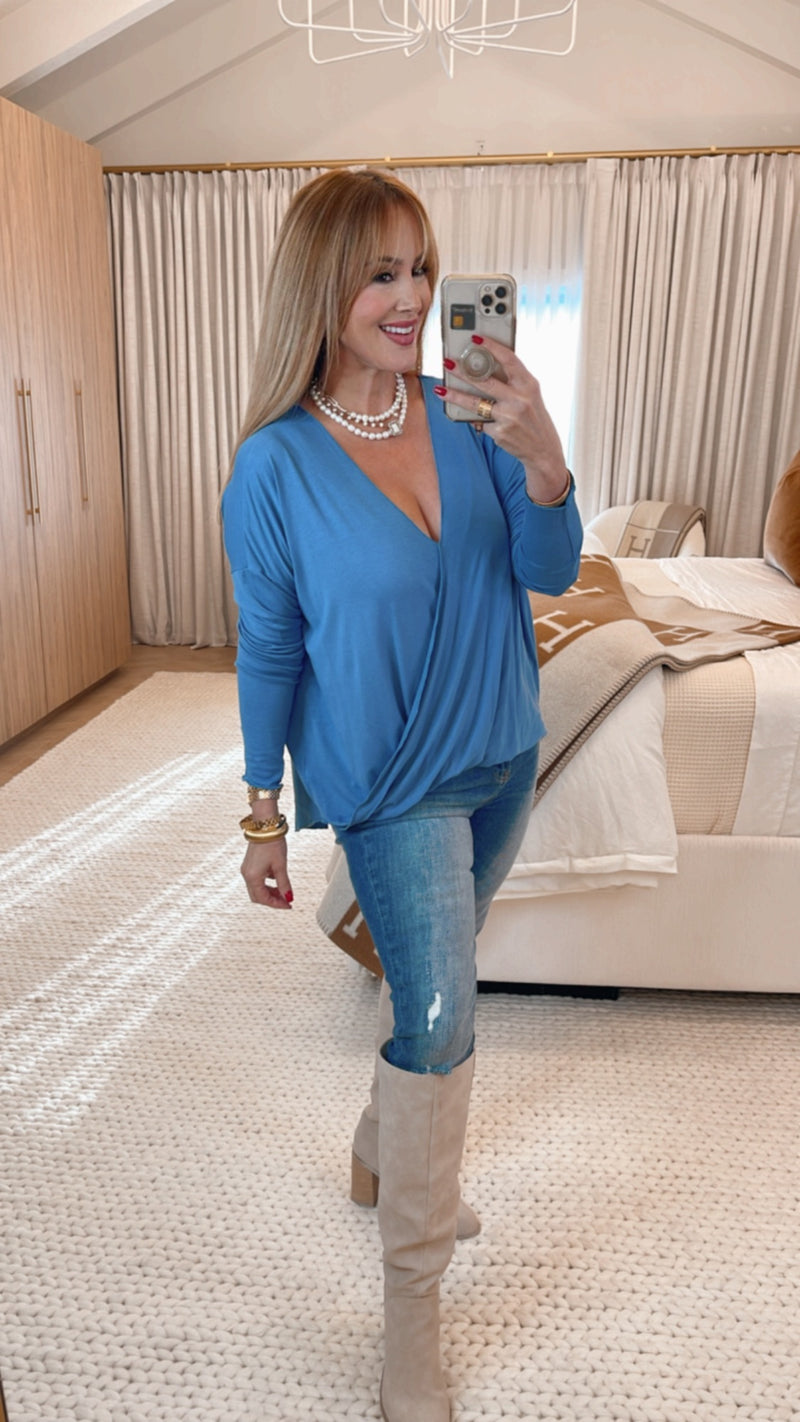 Indra Gray Blue Blouse