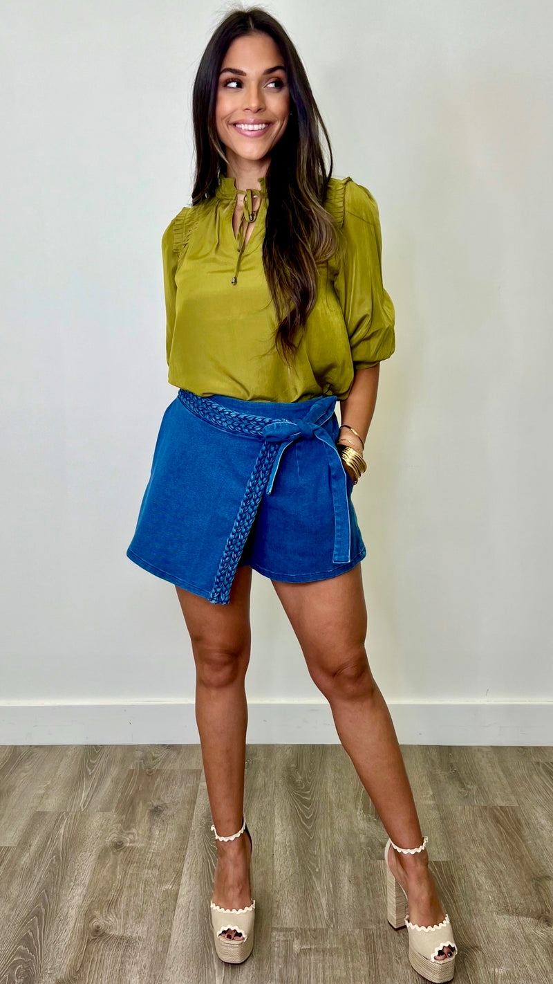 Miller Denim Braided Skort