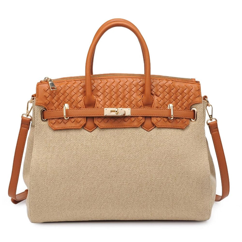 Bertha Satchel Tote Bag Natural