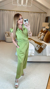 Ama Avocado Ruffle Jumpsuit