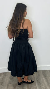 Tassa Black Strapless Midi Dress