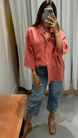 Serafina Linen Button Up Top - PRINZZESA BOUTIQUE