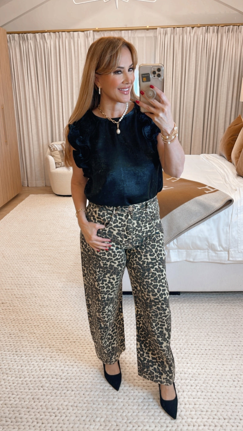 Cheyanne Animal Print Denim Pants