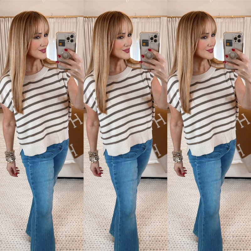 Lettie Fall Striped Sleeveless Knit Top