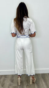 Klara Off White Blue Pants