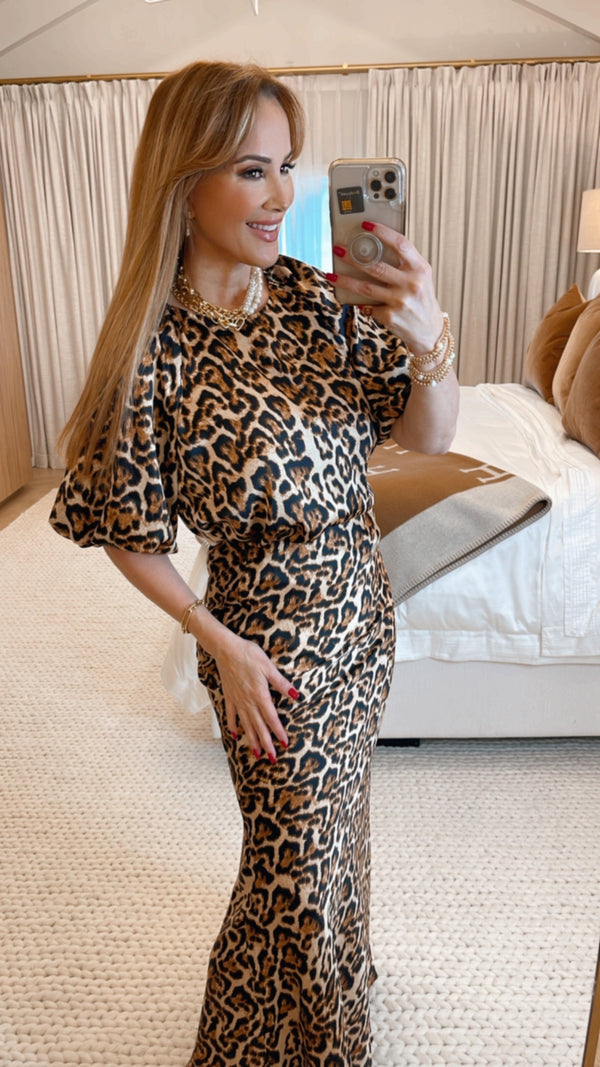 Alisha Brown Animal Print Blouse