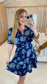 Lusie Navy Print Dress