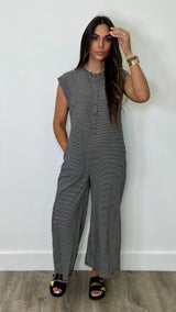 Kasey Black Striped Jumpsuit