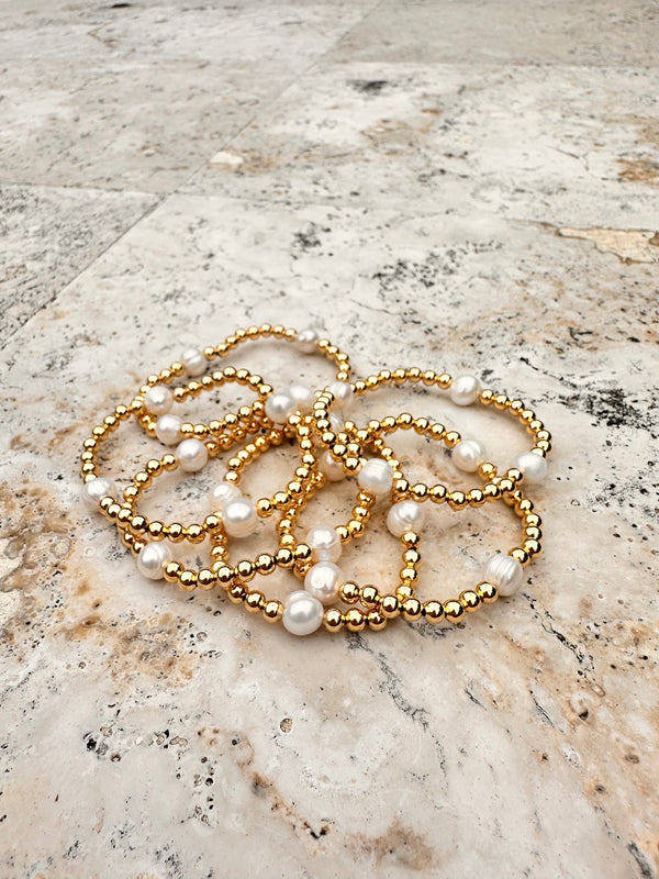 Francesca Gold Beaded Bracelet