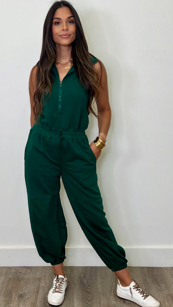 Pomona Hunter Green Jumpsuit