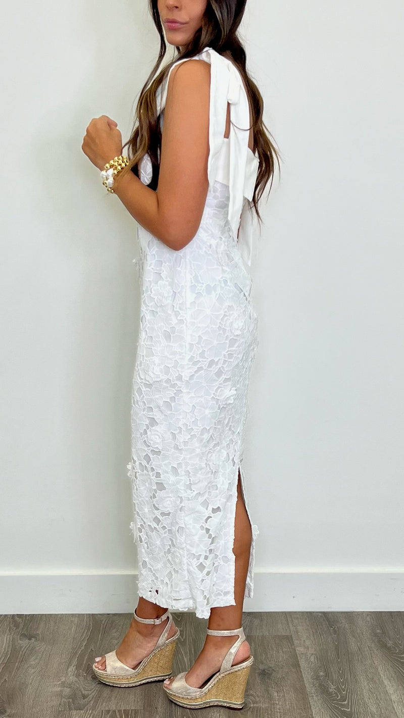 Francie Off White Midi Dress