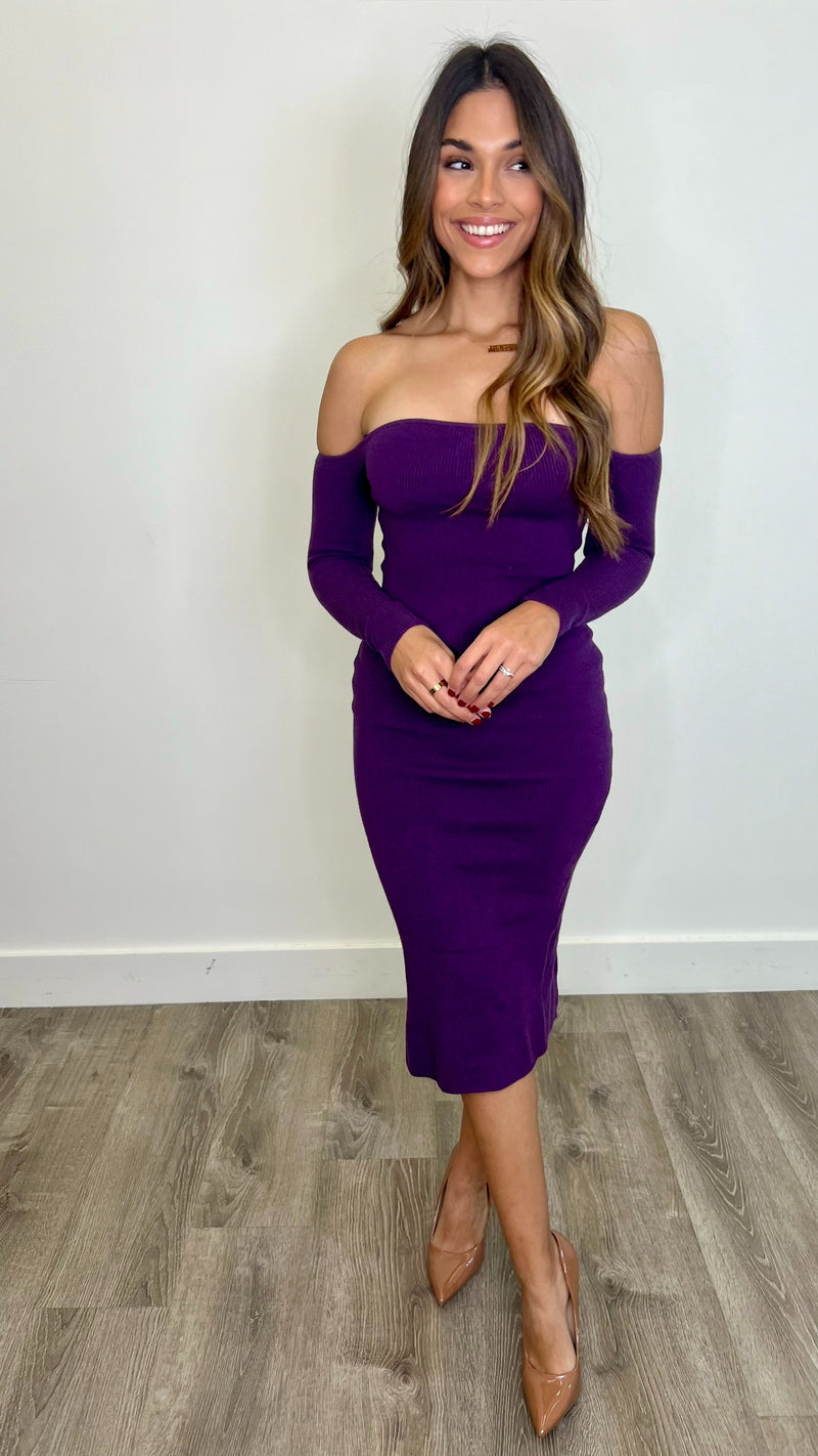 Irina Knit Dress Eggplant