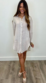 Martina Linen Button Up Dress