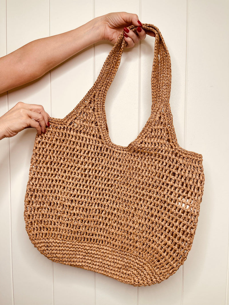 Palermo Woven Khaki Tote Bag