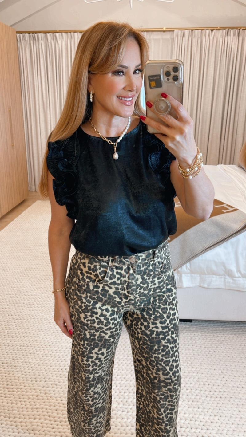 Cheyanne Animal Print Denim Pants