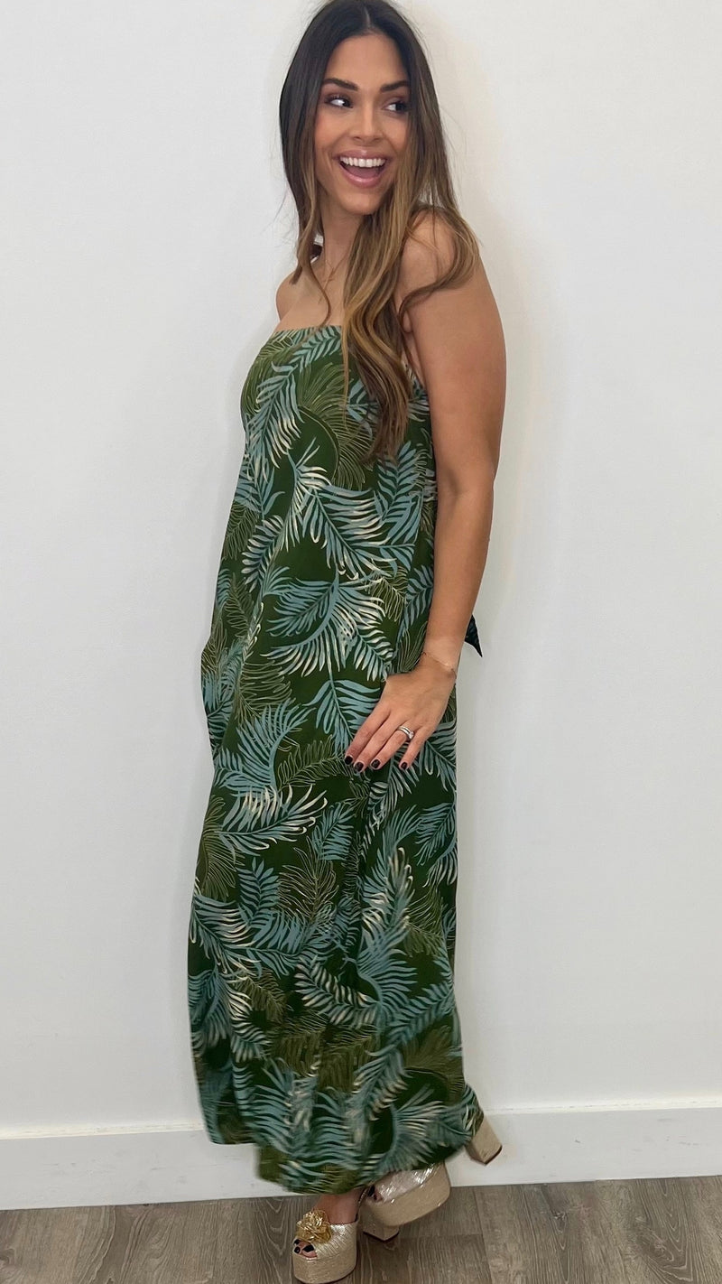 Calliste Green Maxi Dress