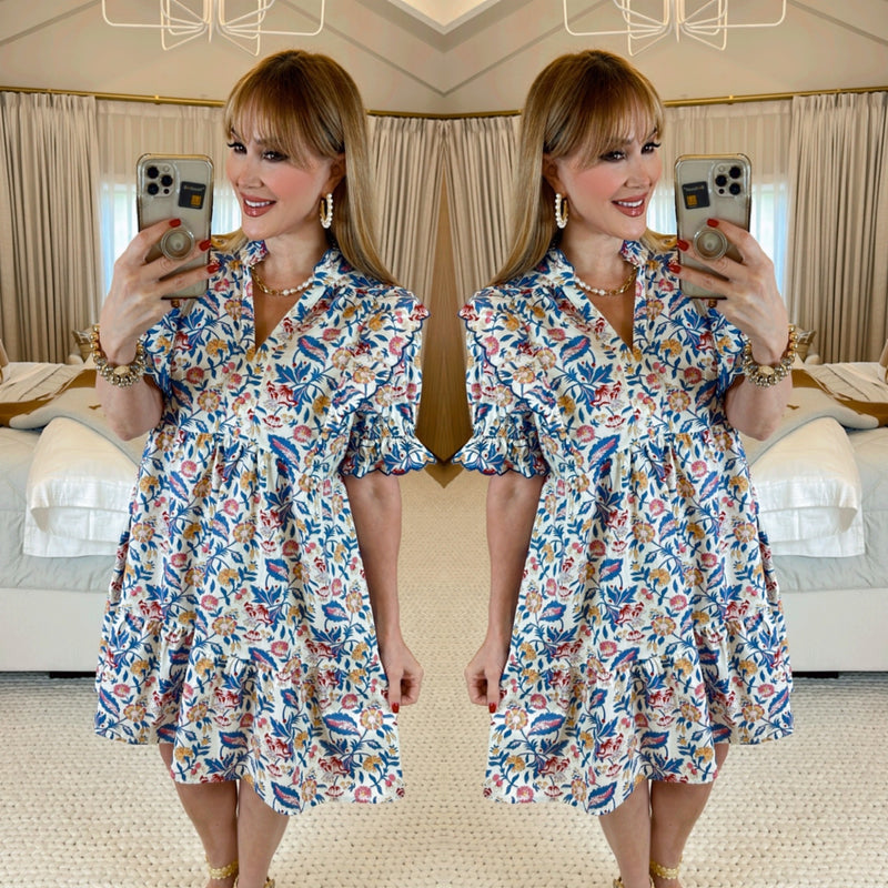 Reilly Off White Floral Print Dress