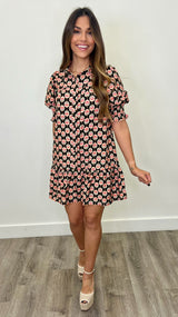 Sienna Black Printed Dress