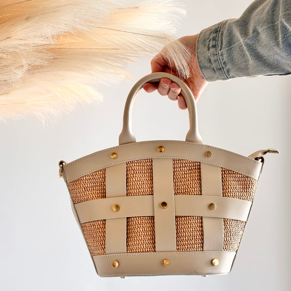 Imelda Raffia Italian Handbag